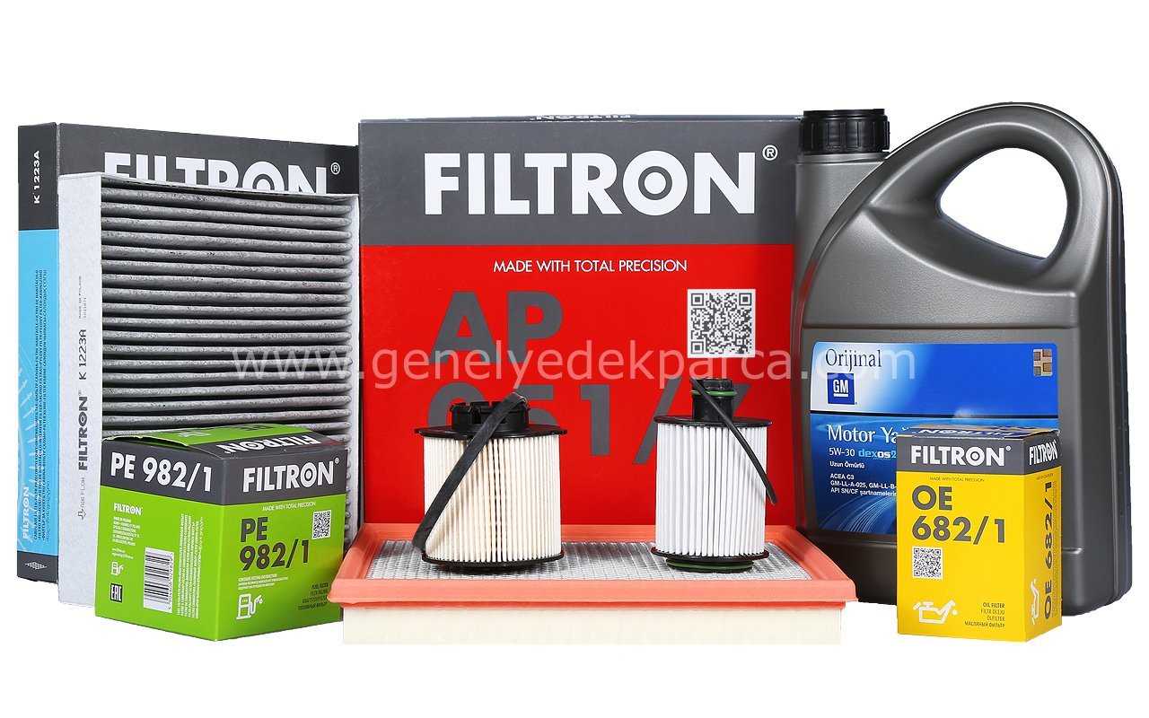 Opel Astra J 1.3 Dizel Motor Bakım Seti GM 5W30 Yağlı Filtron