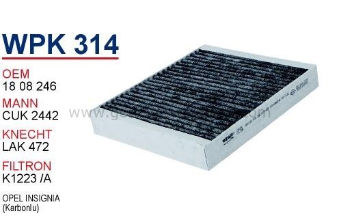 Opel insignia B Karbonlu Polen Filtresi Wunder Marka (WPK314/1808246İB)