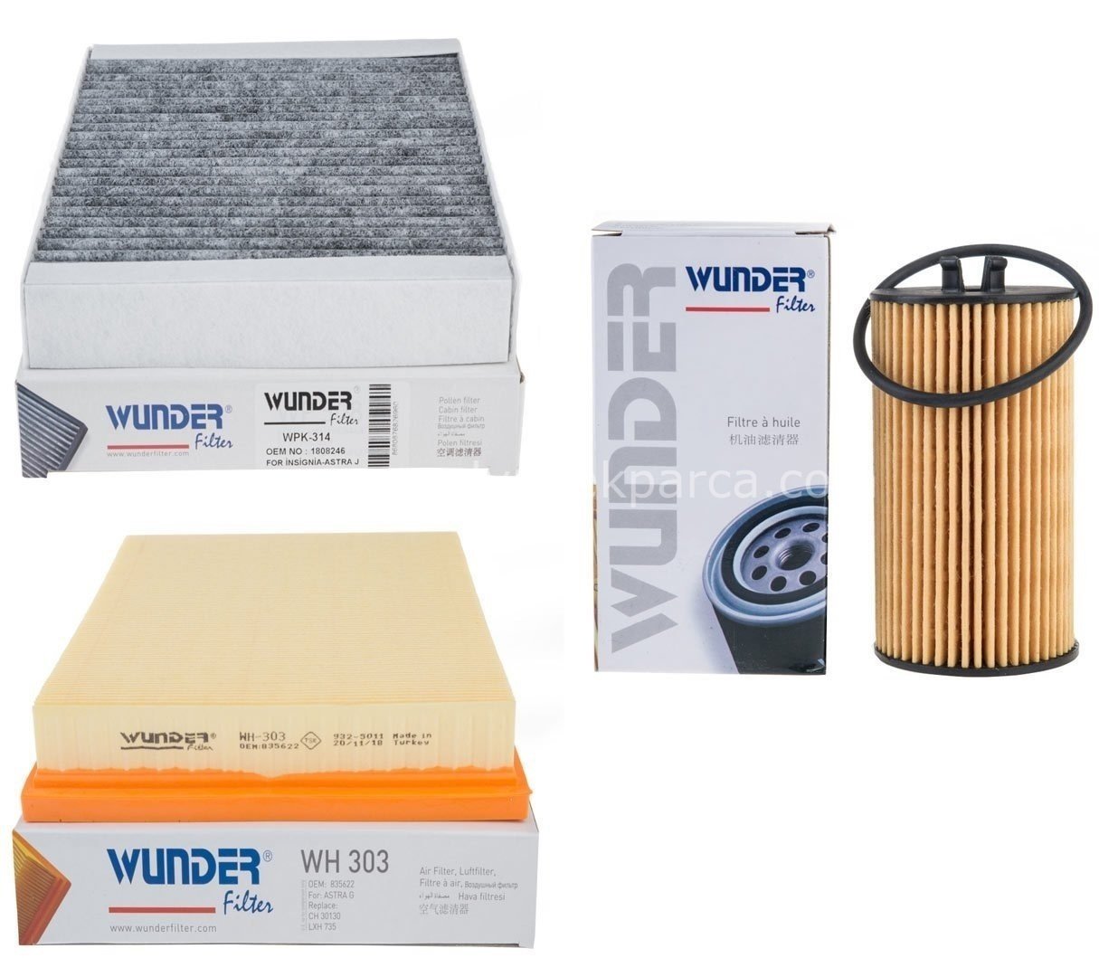 Opel Astra H 1.6 (A16XER-Z16XER) Periyodik Bakım Seti Wunder Marka