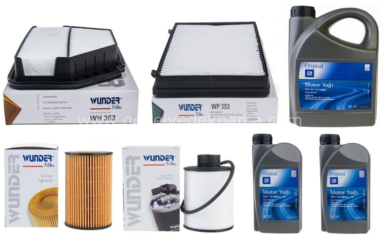 Opel Antara 2.0 Dizel Bakım Kiti 6 LİTRE Motor Yağlı Wunder Marka